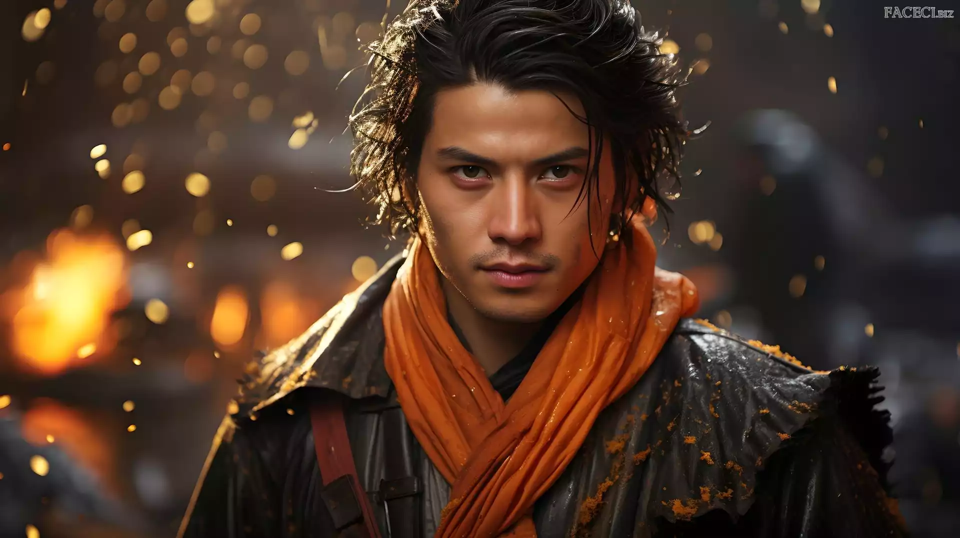 Mężczyzna, Spojrzenie, 2D, Szal